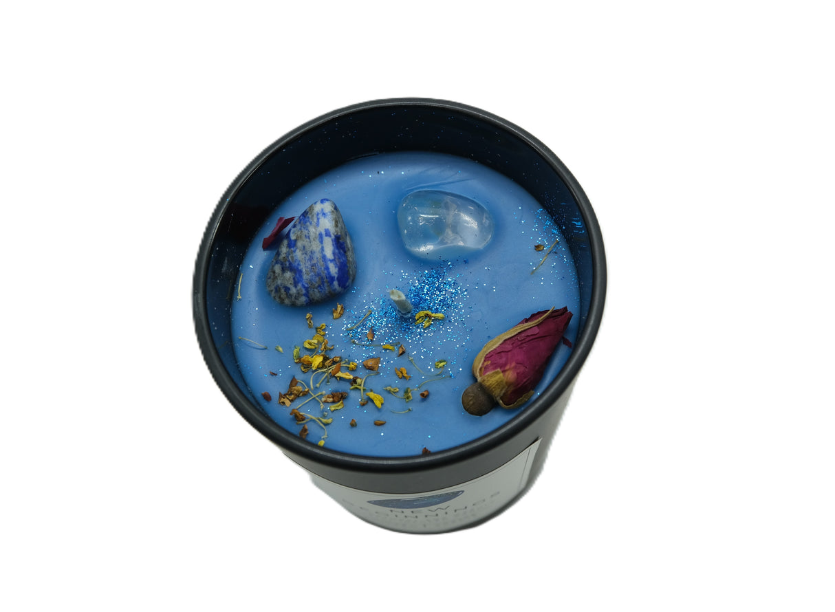 Crystal Intention Candle | Spiritual Crystal Candle for Relaxation, Self Love, Protection & Manifestation