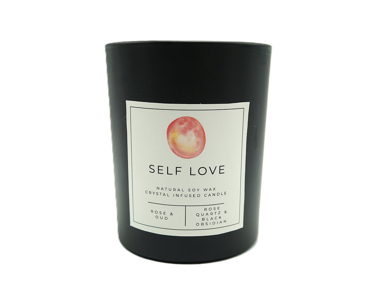 Crystal Intention Candle | Spiritual Crystal Candle for Relaxation, Self Love, Protection & Manifestation