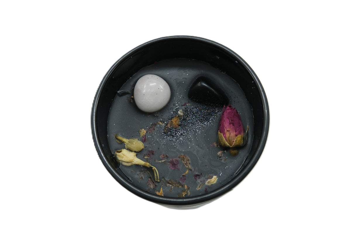 Crystal Intention Candle | Spiritual Crystal Candle for Relaxation, Self Love, Protection & Manifestation