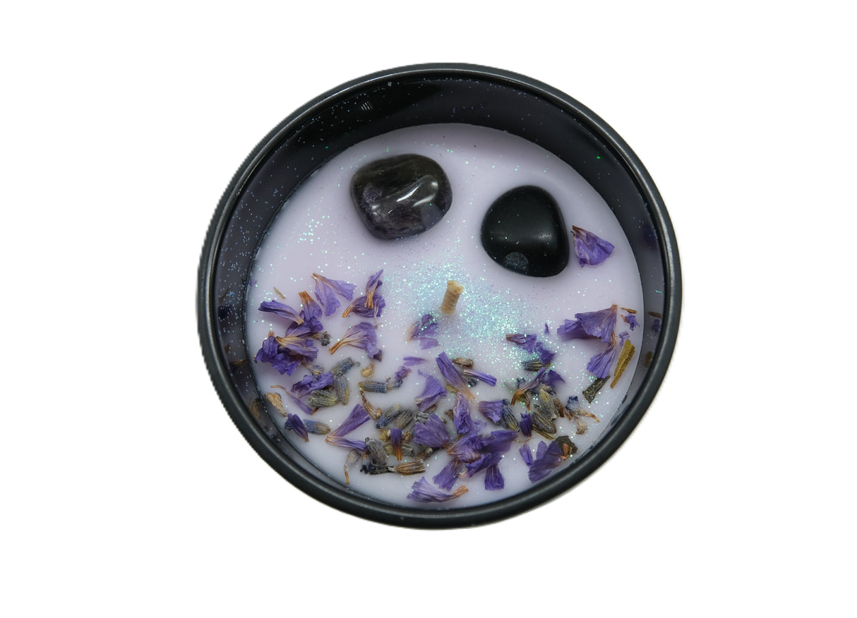 Crystal Intention Candle | Spiritual Crystal Candle for Relaxation, Self Love, Protection & Manifestation