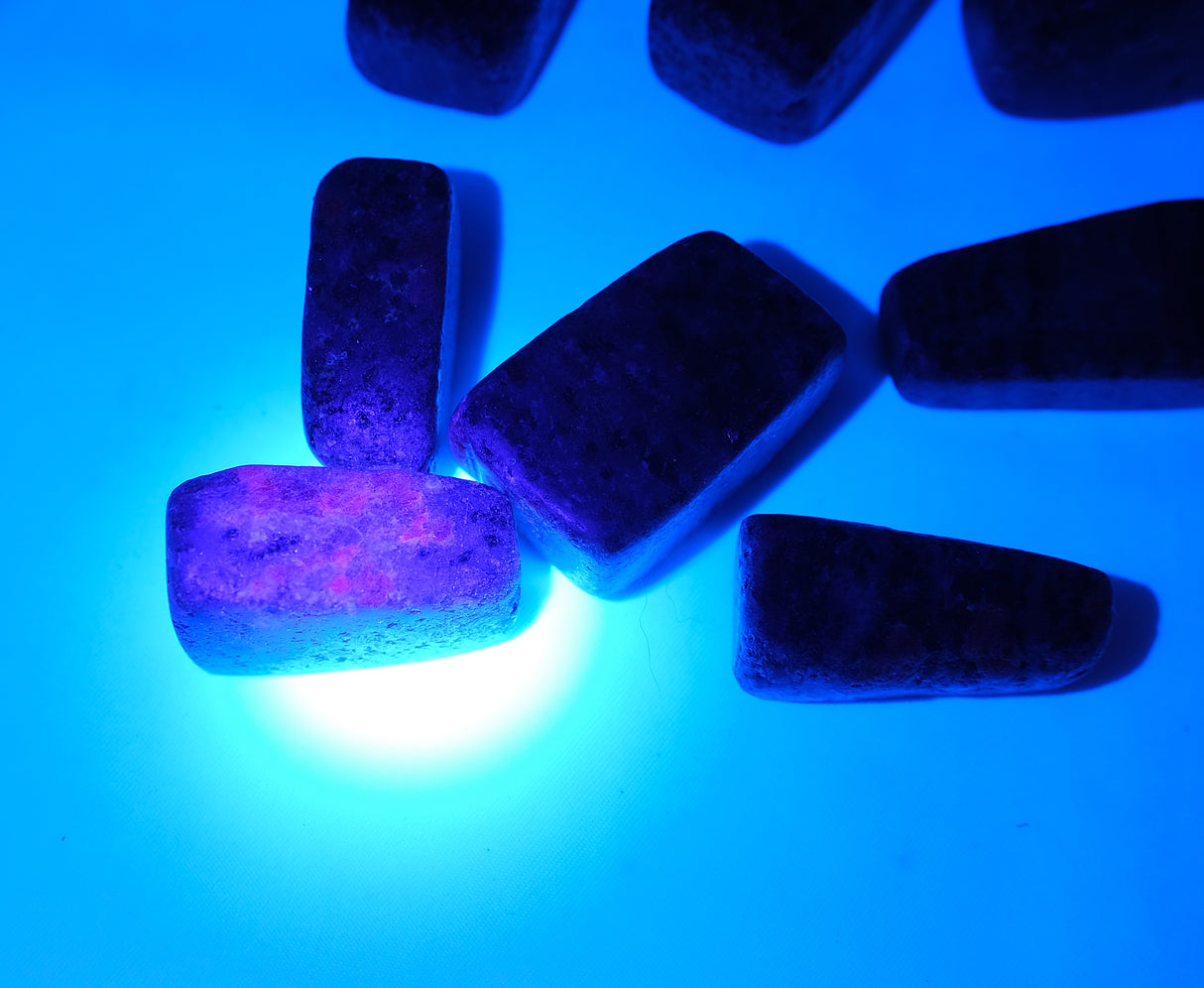 Tumbled Ruby Zoisite Cubed Stones