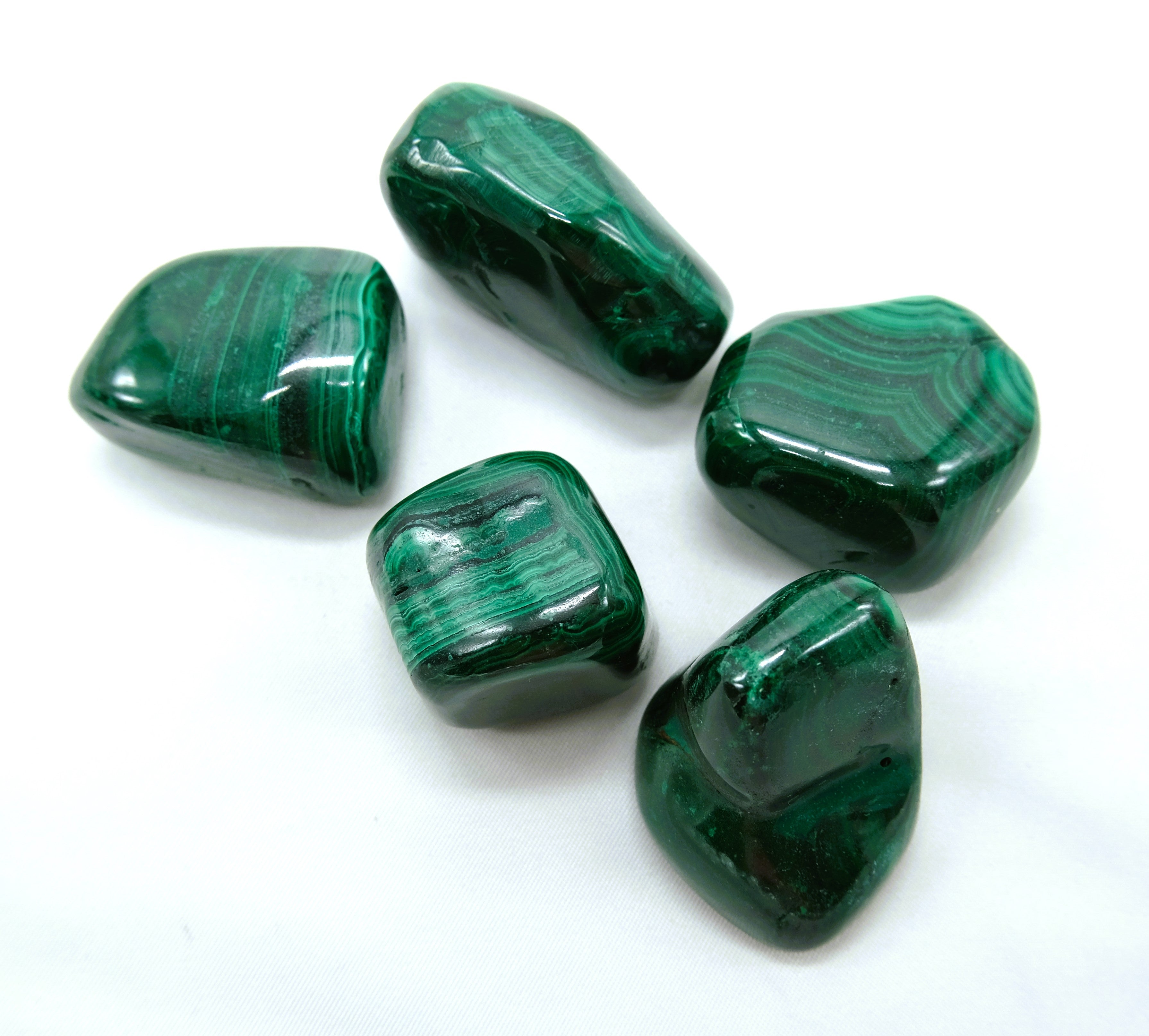 Natural Malachite Tumbled Stones .8 to 1.25