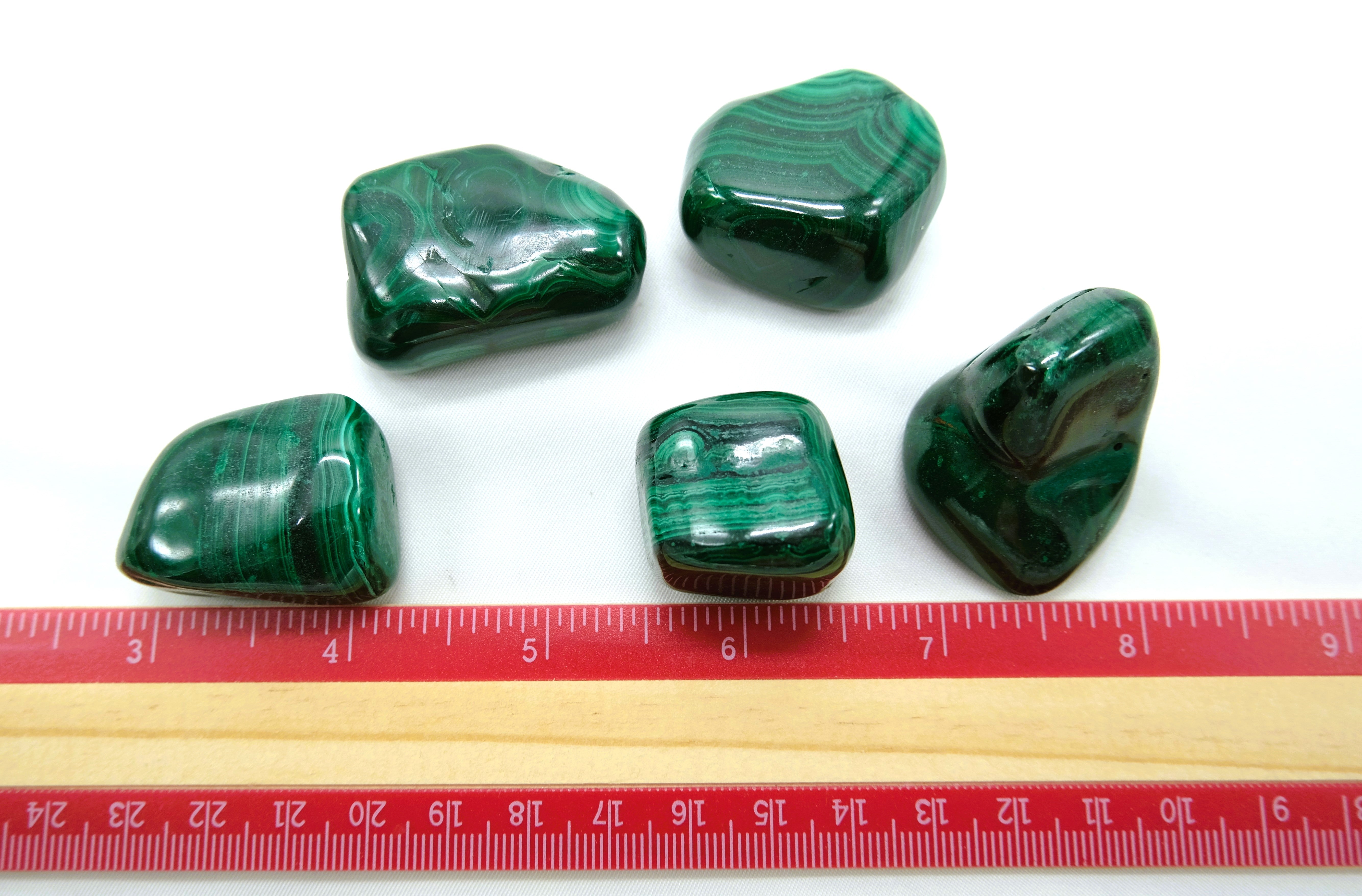 Natural Malachite Tumbled Stones .8 to 1.25