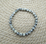 Natural Dalmatian Jasper 6mm Bracelet