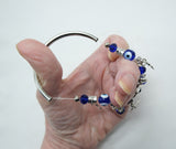 Evil Eye Hamsa Silver Adjustable Charm Bracelet