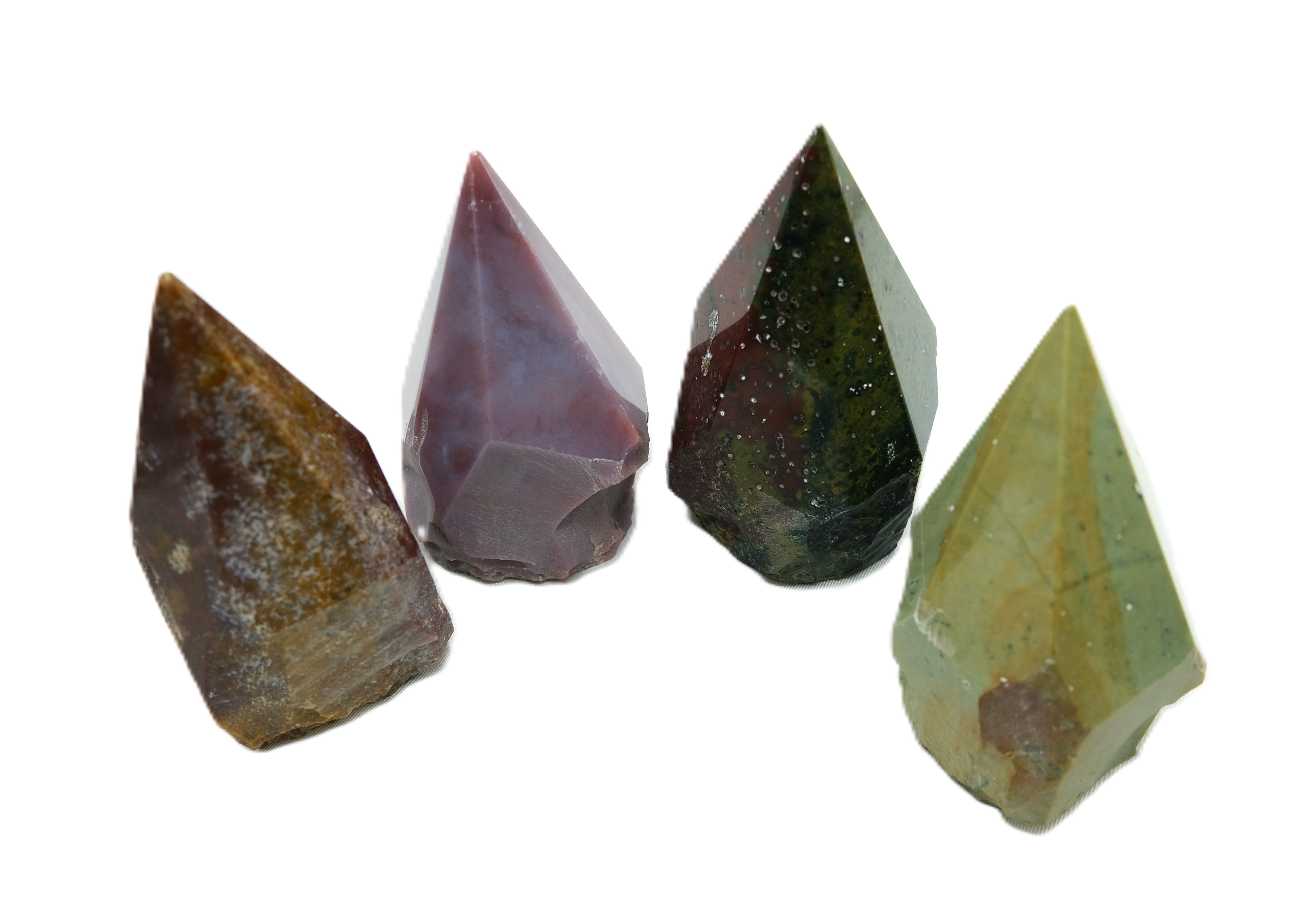 Natural Fancy Jasper Crystal Point with Raw Base