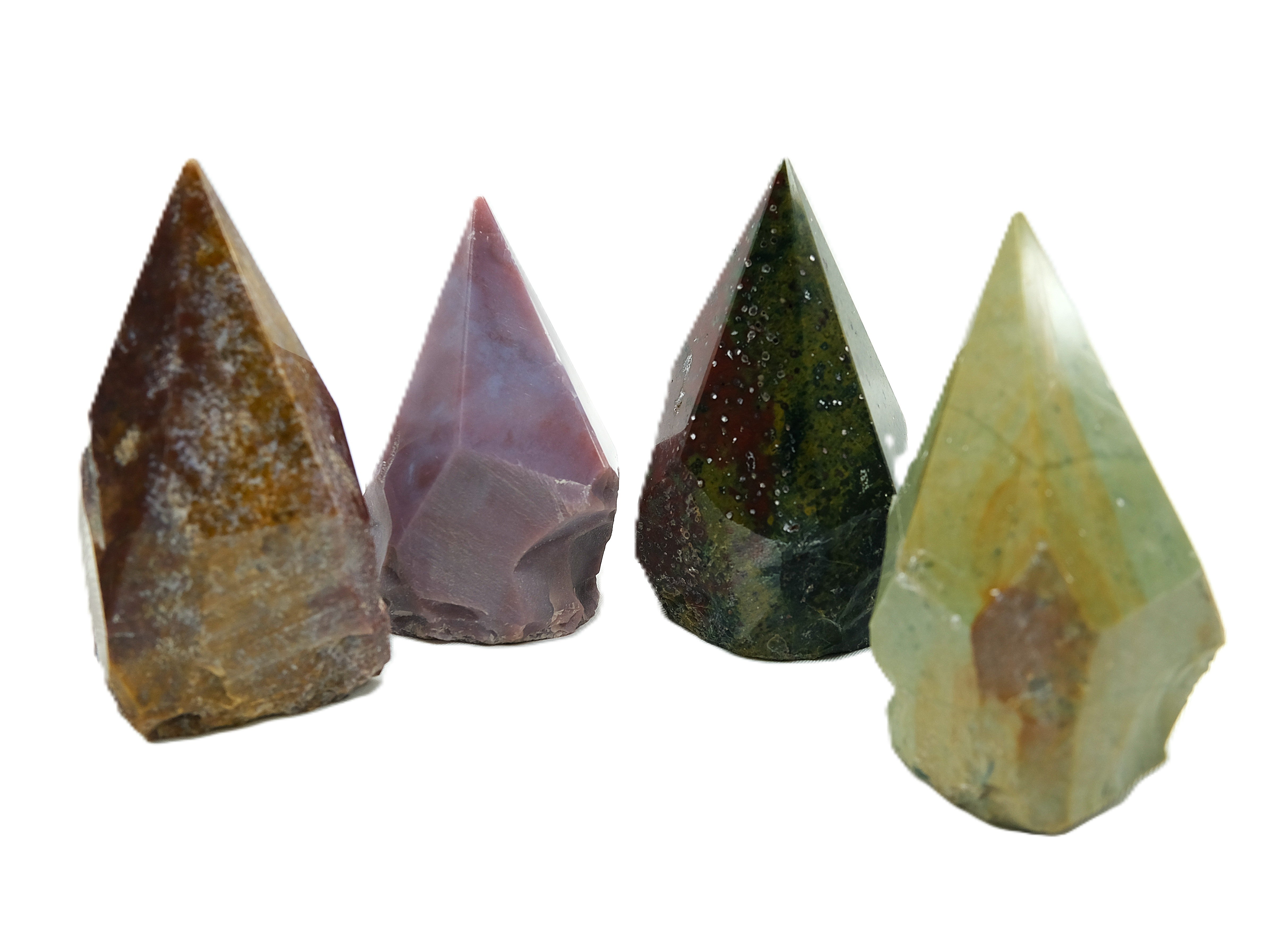 Natural Fancy Jasper Crystal Point with Raw Base