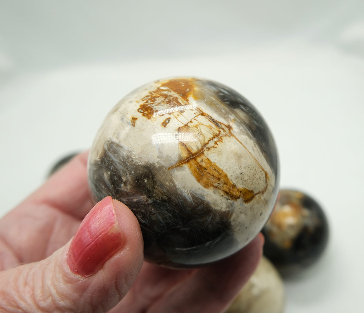 Feather Agate Sphere – 50 mm – Stone of Peace, Protection & Transformation