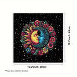 Floral Sun and Moon Altar Cloth 19 x 19 Inch - Tarot Cloth