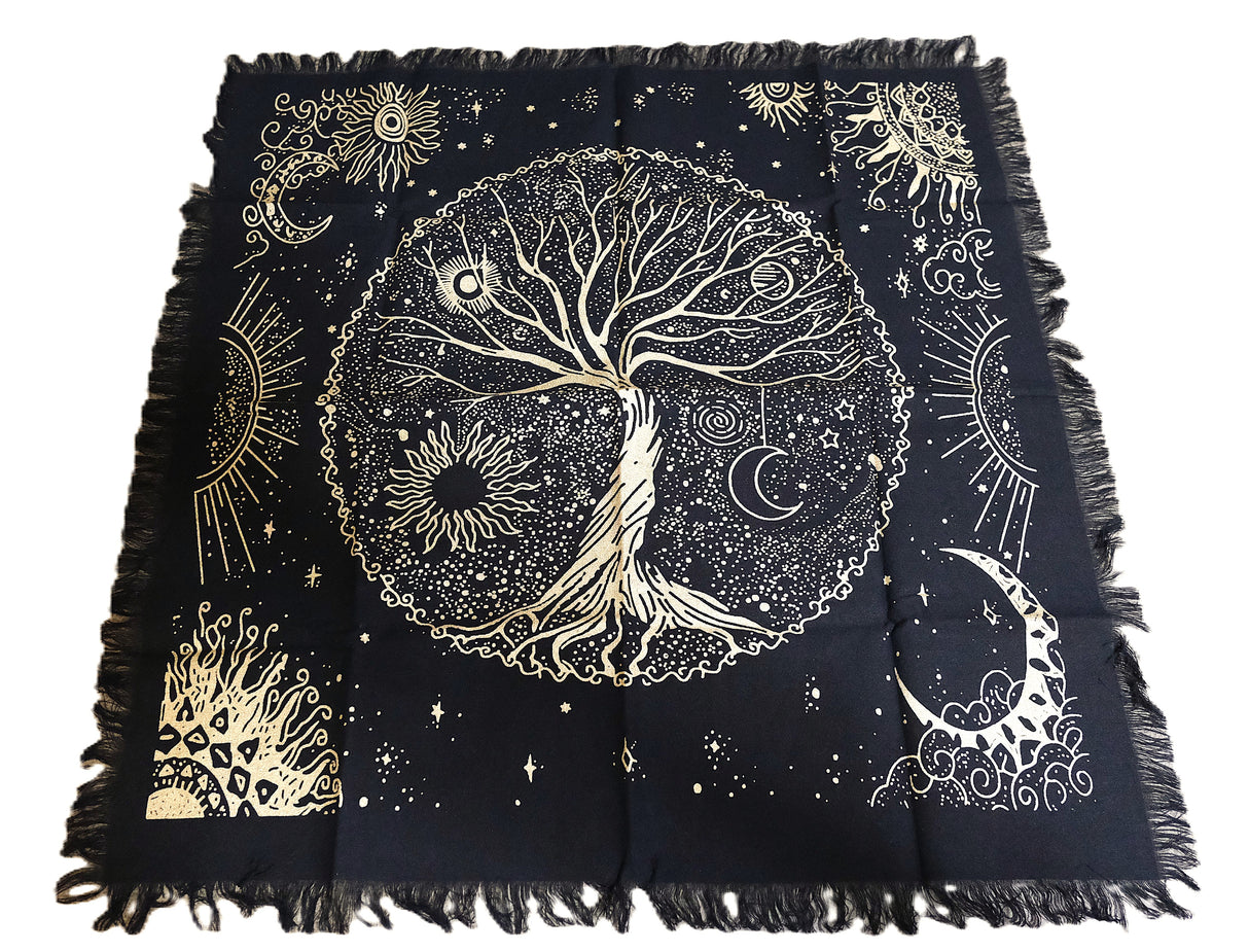 Golden Tree Of Life 18 x 18 Altar Cloth