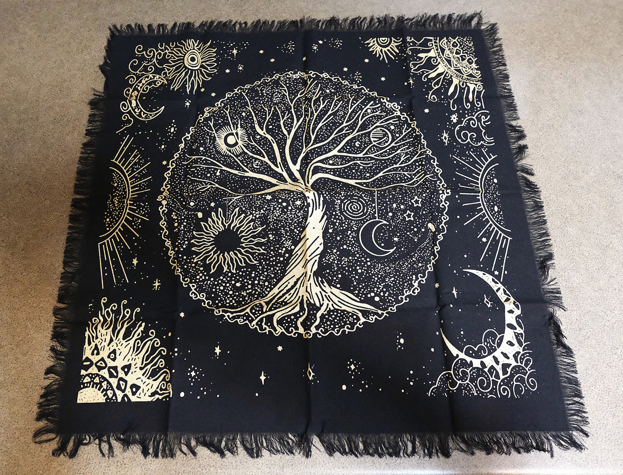 Golden Tree Of Life 18 x 18 Altar Cloth