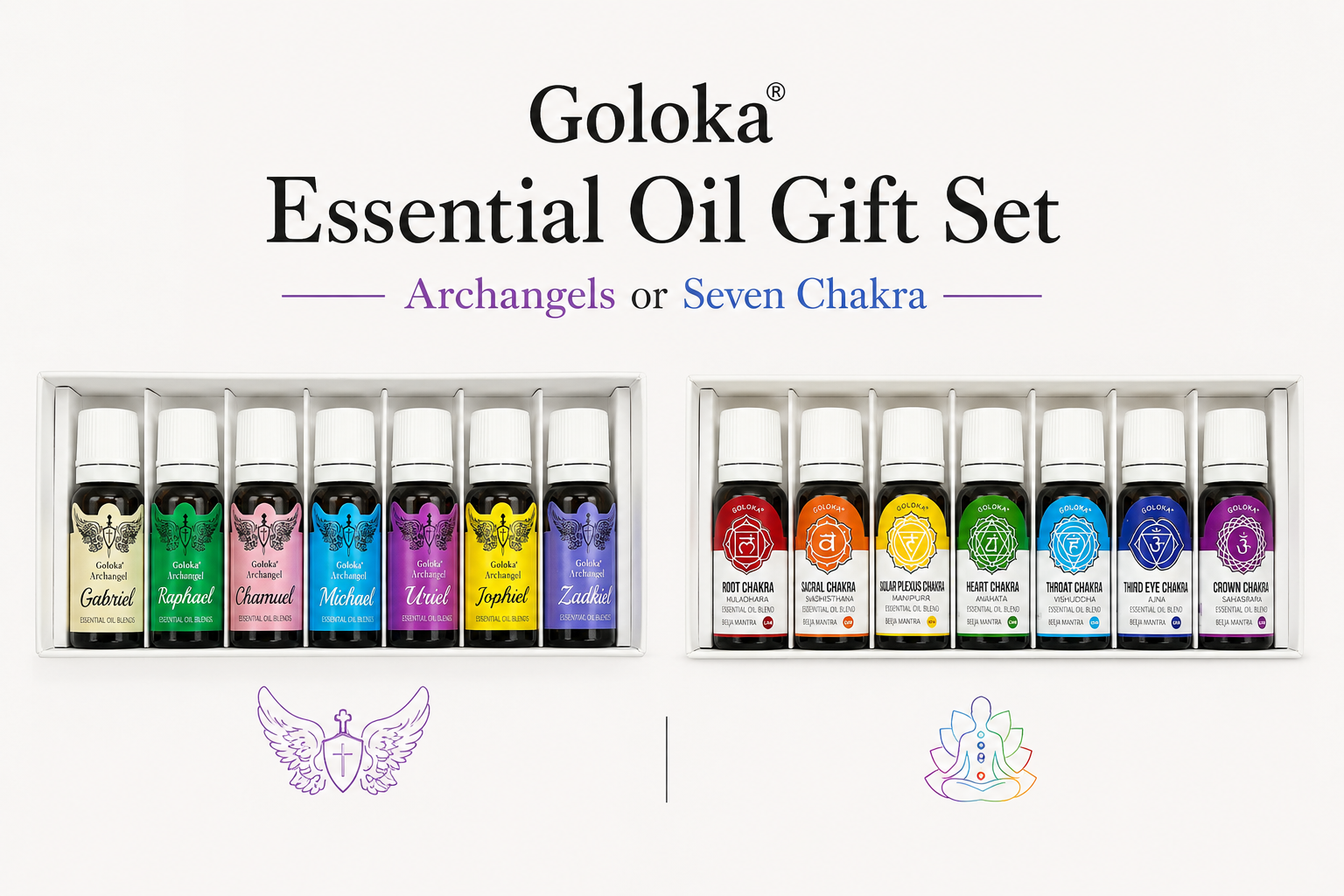 Goloka Essential Oil Set | Archangel or 7 Chakra Oils Set of 7