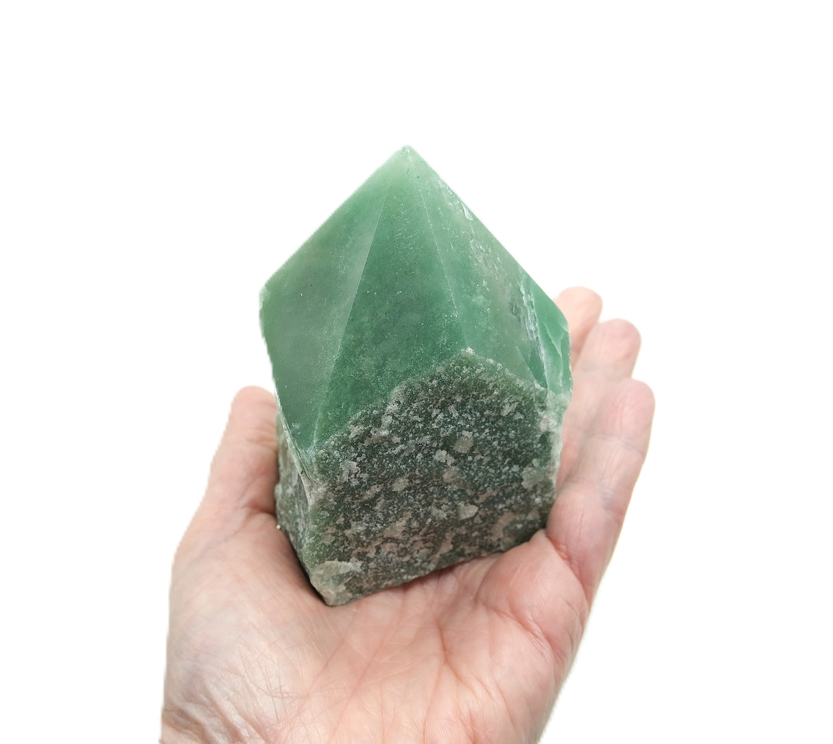 Green Aventurine Polished Point with Flat Base