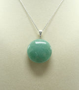 Green Aventurine Crystal Round Pendant Necklace