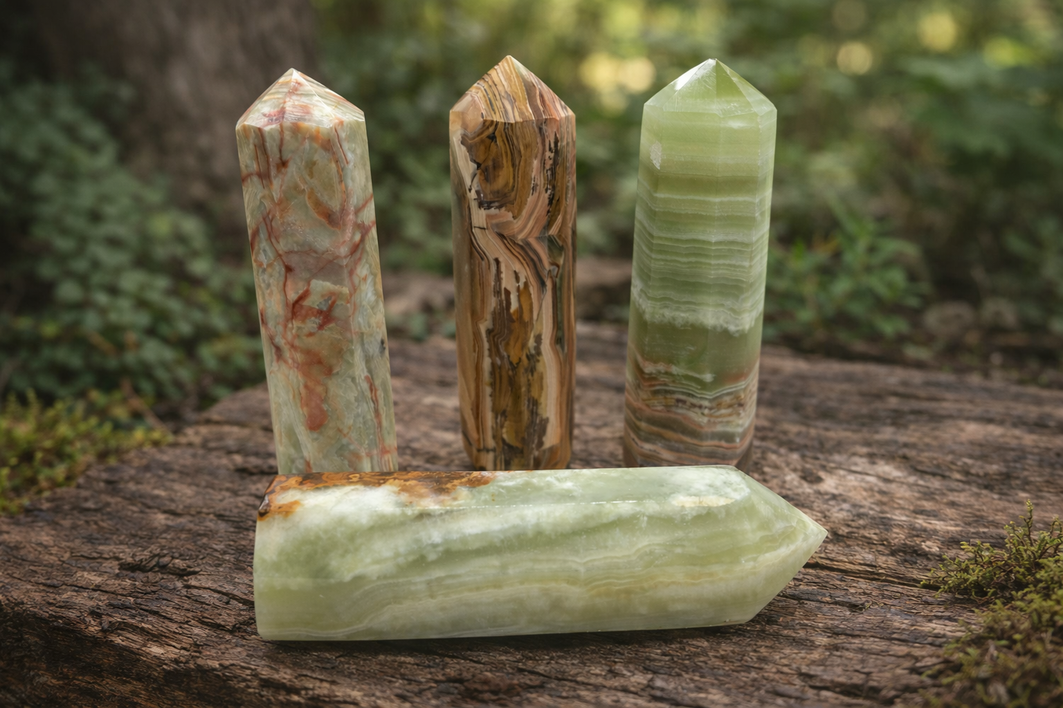 Green Onyx Obelisk | Healing • Strength • Emotional Balance • Heart‑Centered Calm