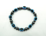 Hematite Evil Eye Bracelet | Stretchy Bracelet