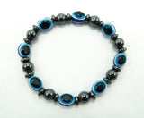 Hematite Evil Eye Bracelet | Stretchy Bracelet