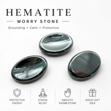 Hematite Worry Stone – Grounding, Focus & Energetic Protection