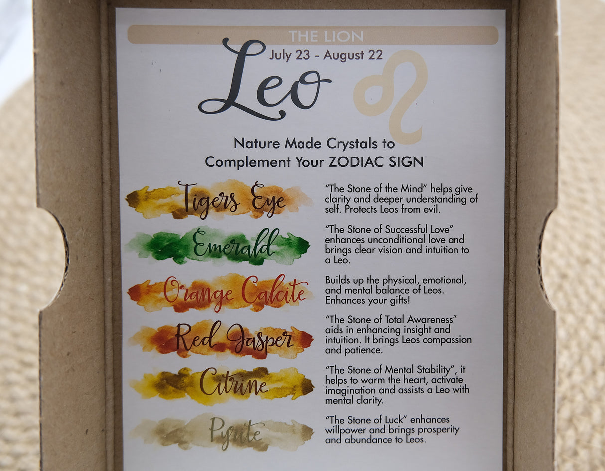 Zodiac Crystal Gift Set | Box of 6 Gemstones That Correspond With Your Zodiac Sign