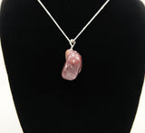 Lithium Quartz Tumbled Pendant Necklace on 18' Italian Sterling Silver Chain