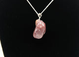 Lithium Quartz Tumbled Pendant Necklace on 18' Italian Sterling Silver Chain