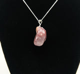 Lithium Quartz Tumbled Pendant Necklace on 18' Italian Sterling Silver Chain