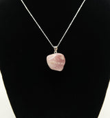 Lithium Quartz Tumbled Pendant Necklace on 18' Italian Sterling Silver Chain