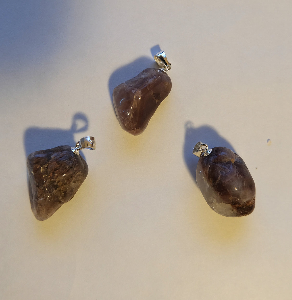Lithium Quartz Tumbled Pendant Necklace on 18' Italian Sterling Silver Chain