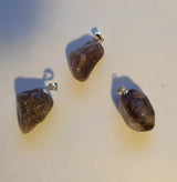 Lithium Quartz Tumbled Pendant Necklace on 18' Italian Sterling Silver Chain