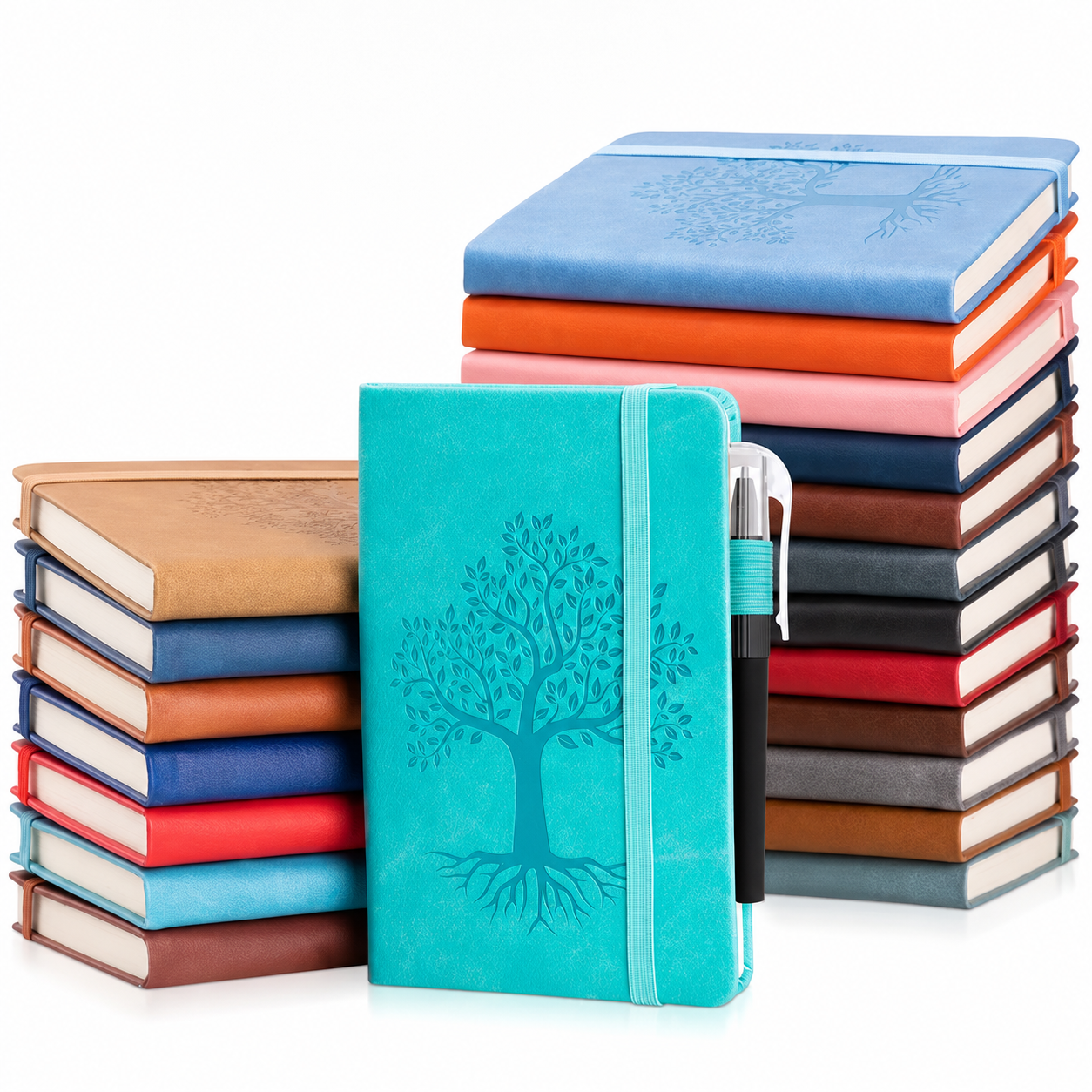 Faux Leather Mini Tree Of Life Journal With Pen