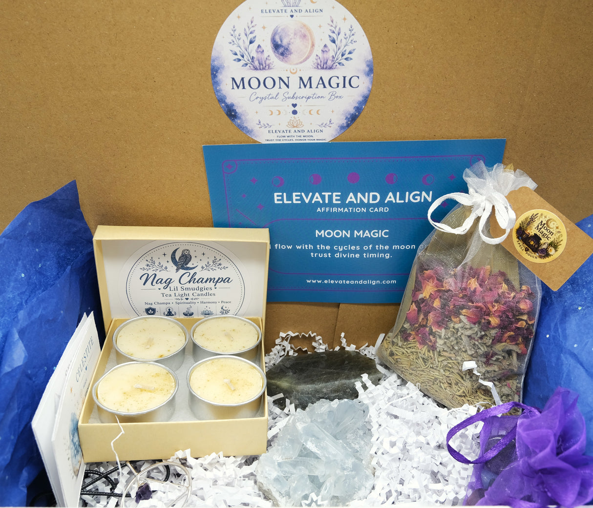Curated Crystal & Spiritual Wellness Box | 12 Themes Available | Crystals, Herbs, Spiritual Tools & Self-Care Gifts