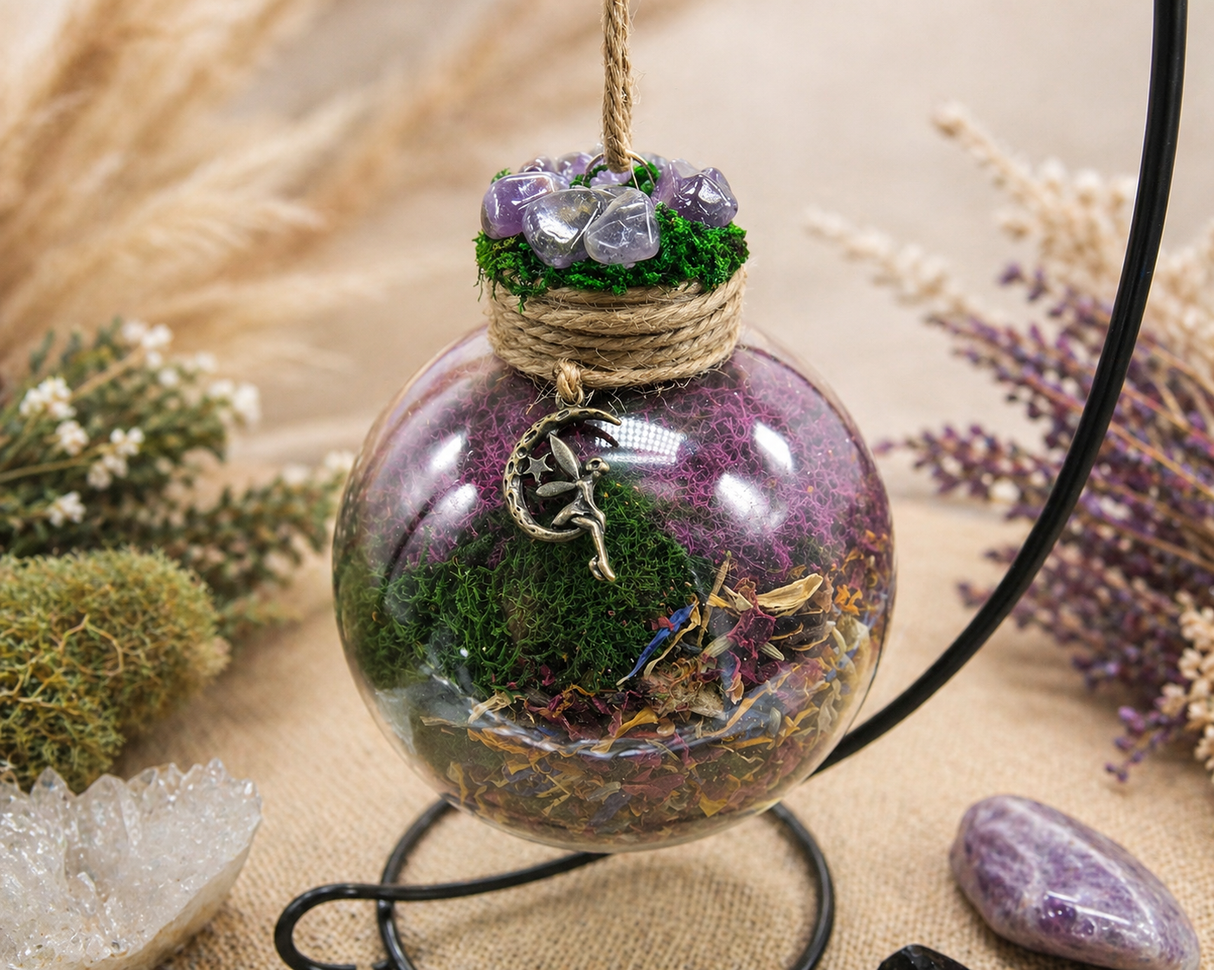Moon Fairy Witch Ball With Stand - Witchy Decor