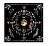 Moon and Flower Tarot Cloth Tapestry | Tarot Cloth