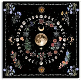 Moon and Flower Tarot Cloth Tapestry | Tarot Cloth