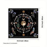 Moon and Flower Tarot Cloth Tapestry | Tarot Cloth