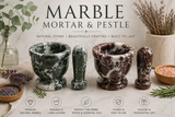 Marble Mortar & Pestle – Black & White or Red & White – 2.5″