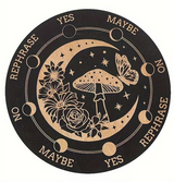Mushroom And Moon 5.9 Inch Wood Pendulum Board