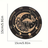 Mushroom And Moon 5.9 Inch Wood Pendulum Board