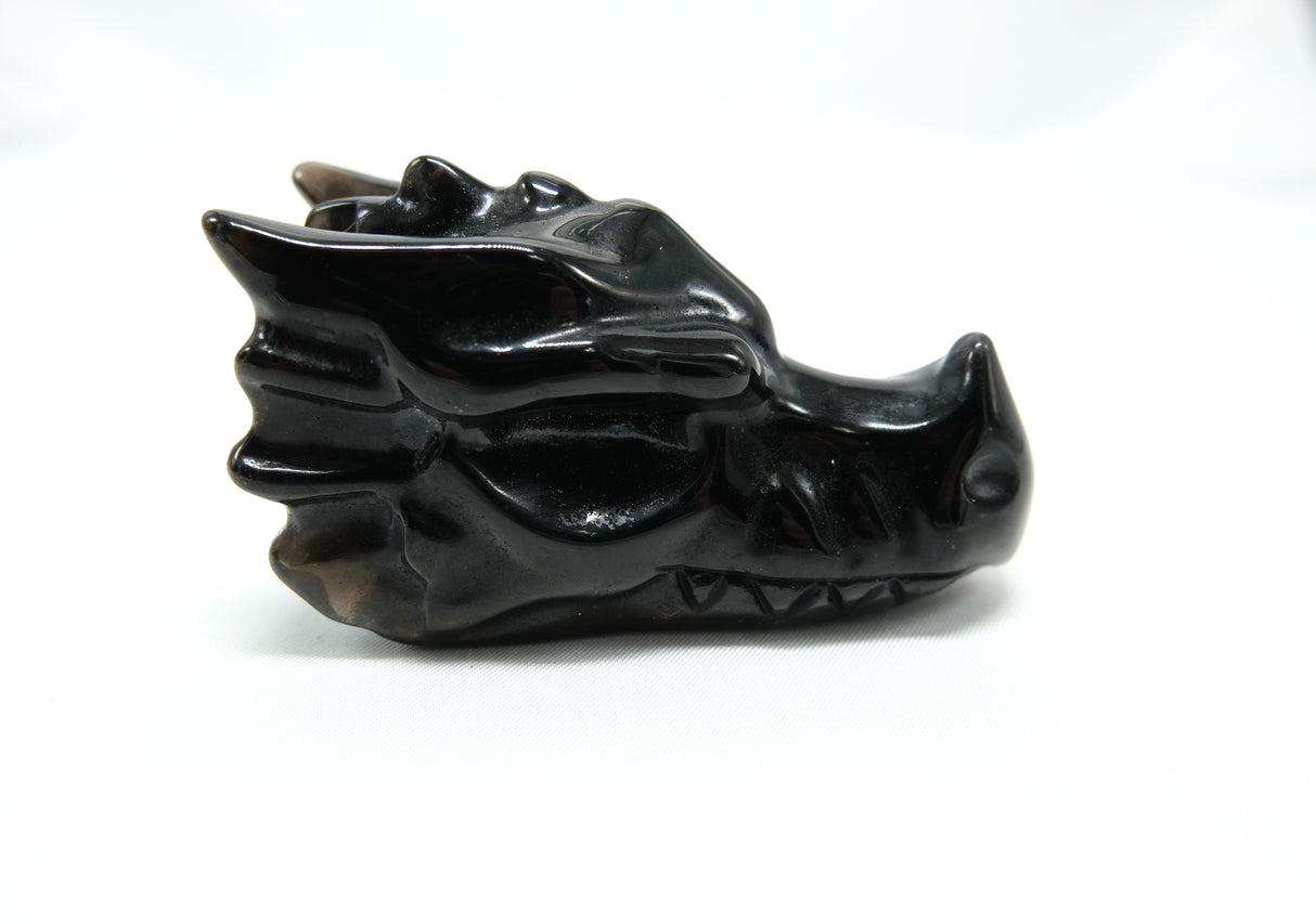 Obsidian Dragon Head Skull | Crystal Dragon | 3 Inch
