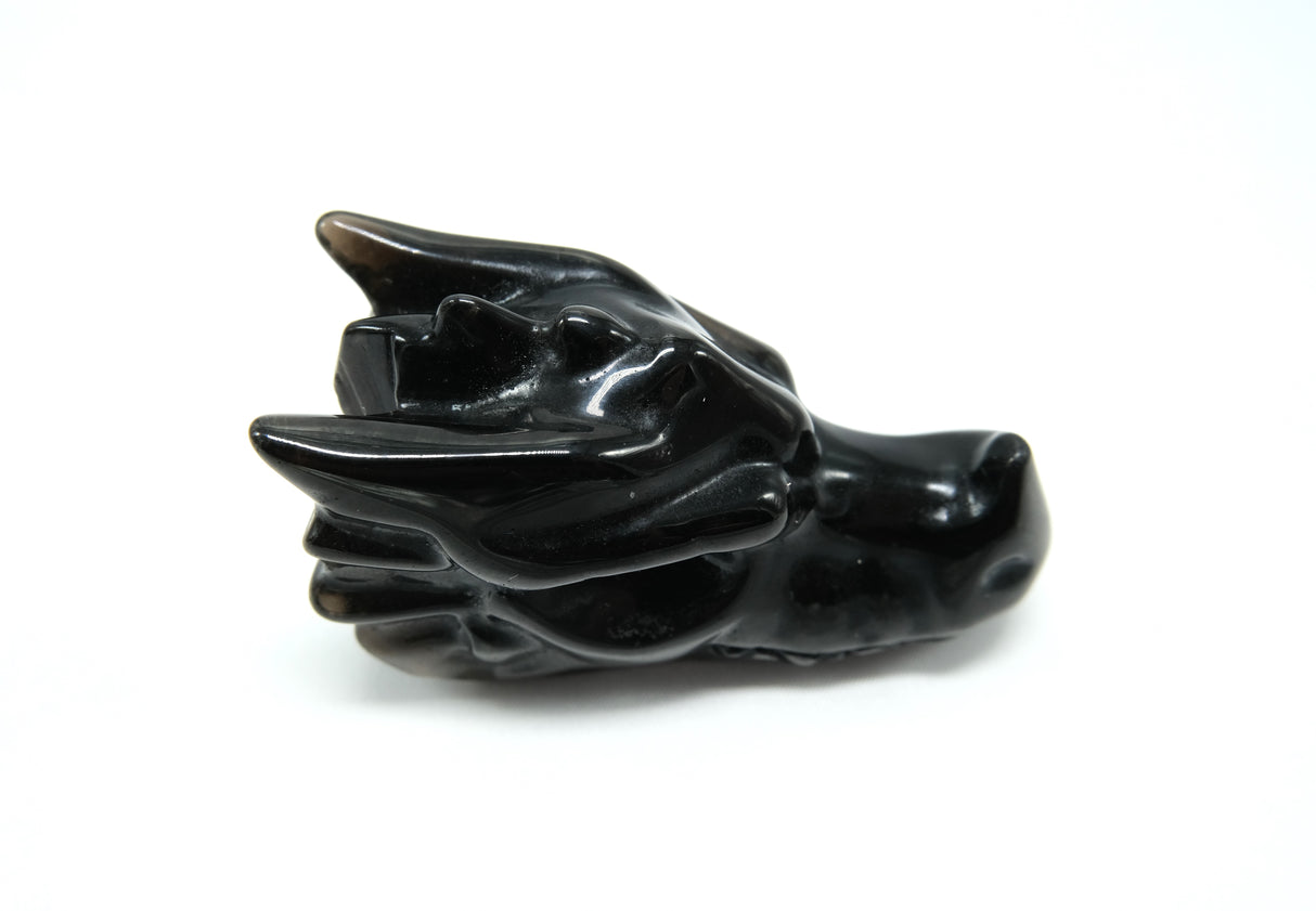 Obsidian Dragon Head Skull | Crystal Dragon | 3 Inch