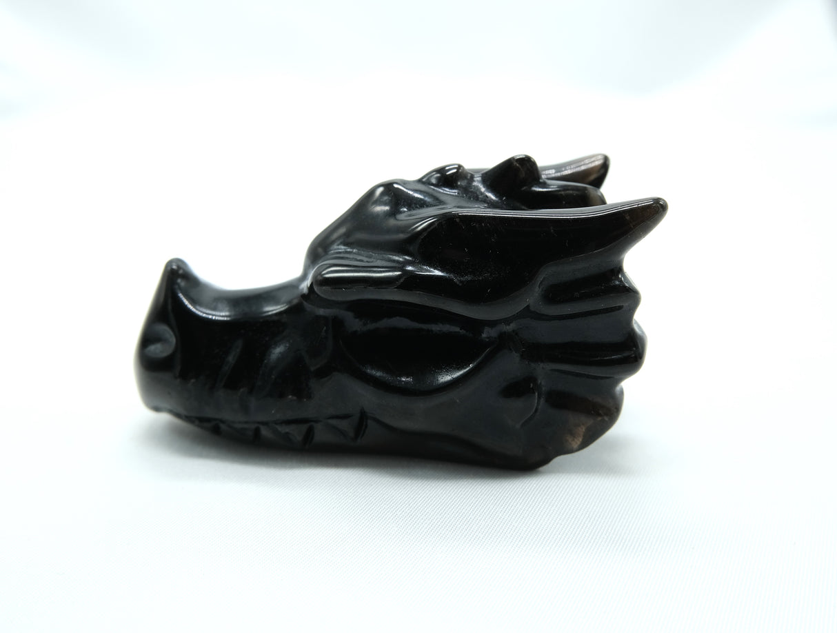 Obsidian Dragon Head Skull | Crystal Dragon | 3 Inch