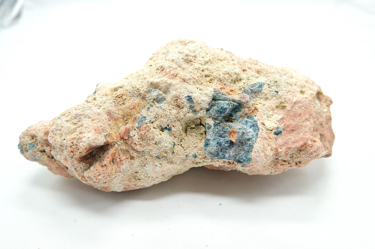 Raw Orange Calcite with Blue Apatite 09 | Ethically Sourced in Brazil