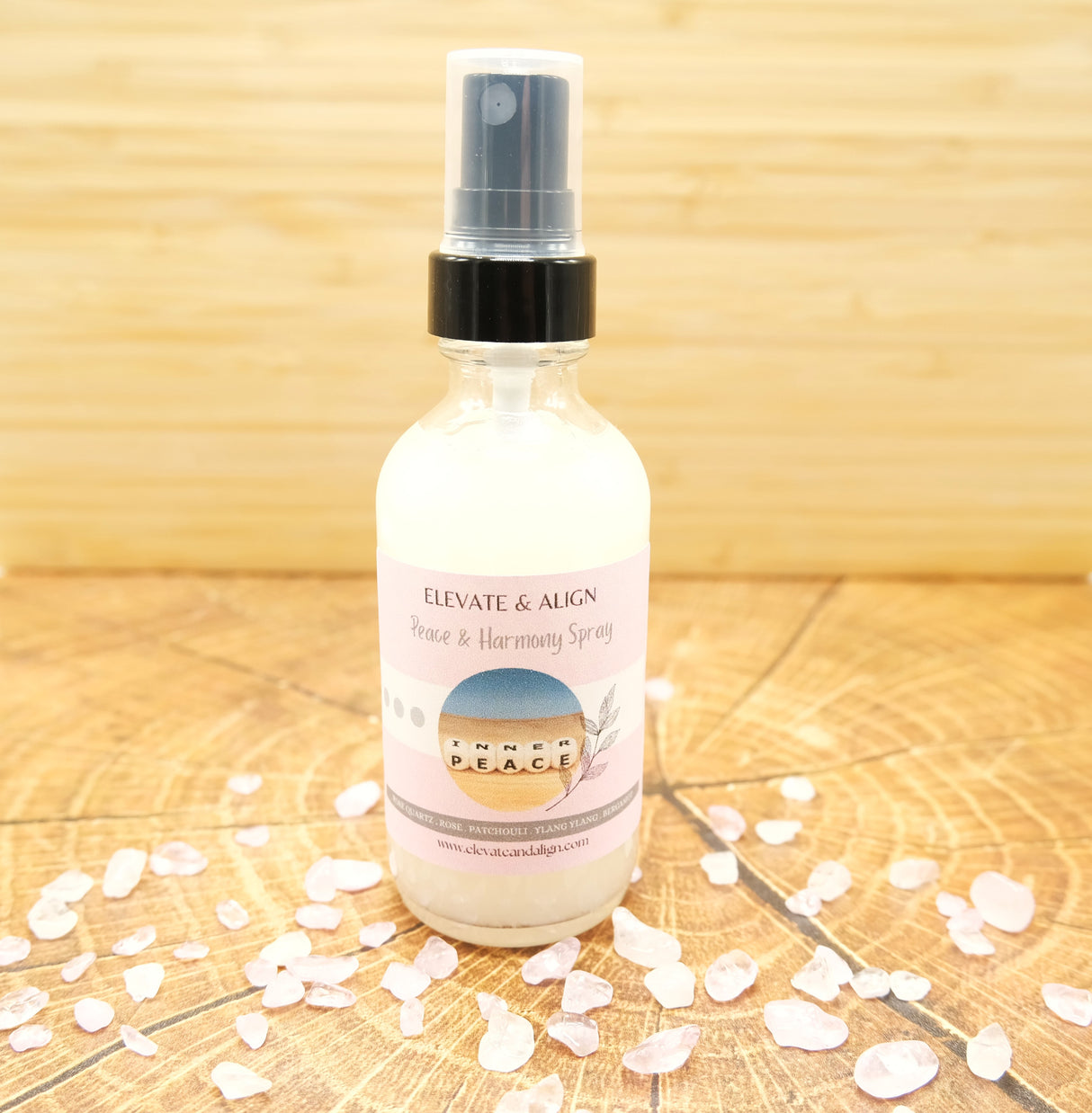 Peace and Harmony Intention Crystal Perfume Spray | Ritual Spray | With Rose Quartz Crystals | Smudge Spray | Reiki Charged