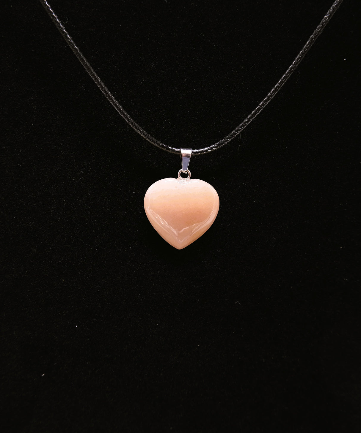Natural Peach Quartz Heart Pendant Necklace | Peach Quartz Jewelry