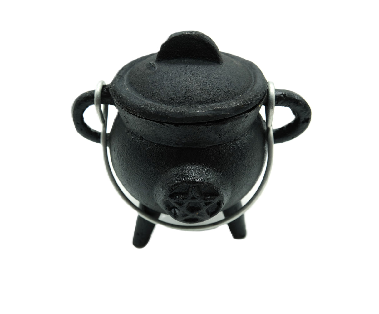 Mini Cast Iron Cauldron | Pentacle, Triple Moon, or Plain | Various Sizes