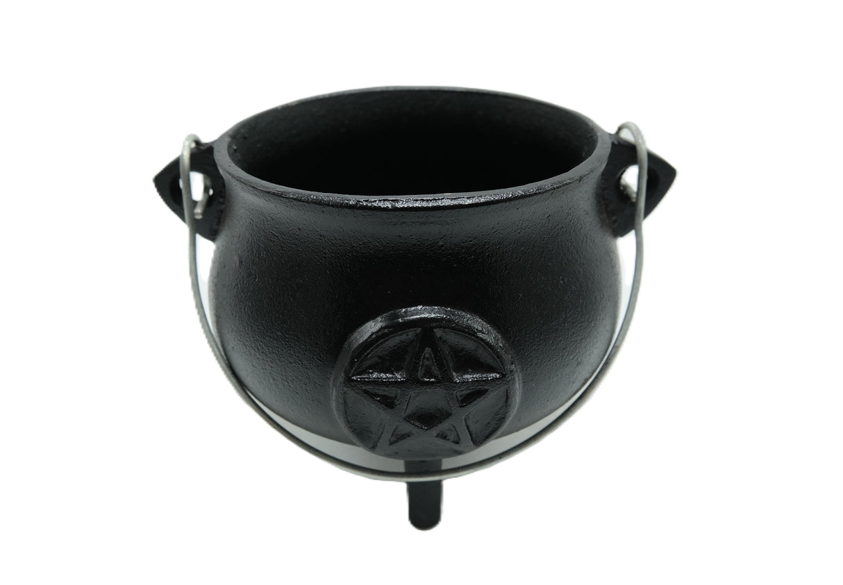 Mini Cast Iron Cauldron | Pentacle, Triple Moon, or Plain | Various Sizes