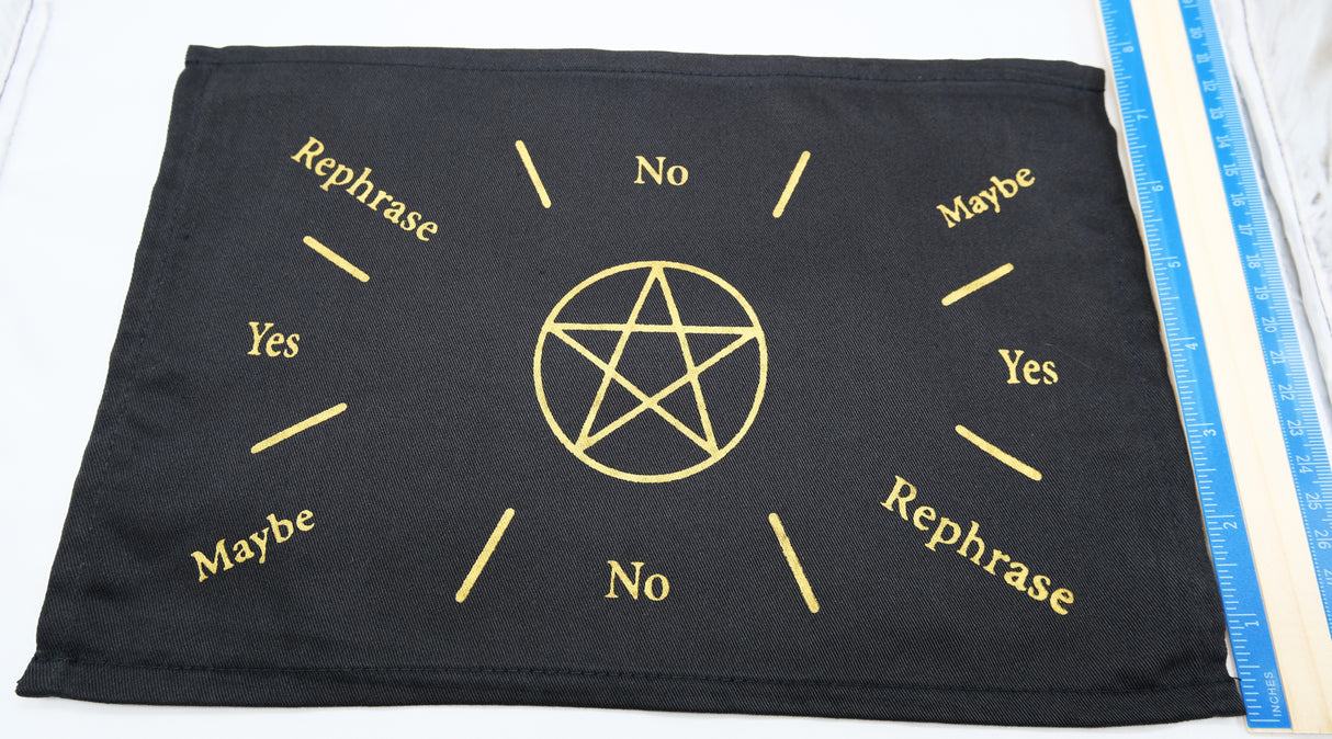 Gold Pentacle Pendulum Mat 11.5 x 7 Cotton