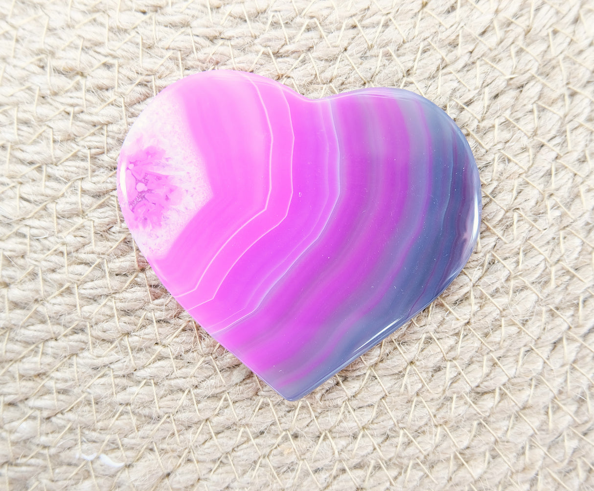 Pink Polished Heart Shaped Agate Slices