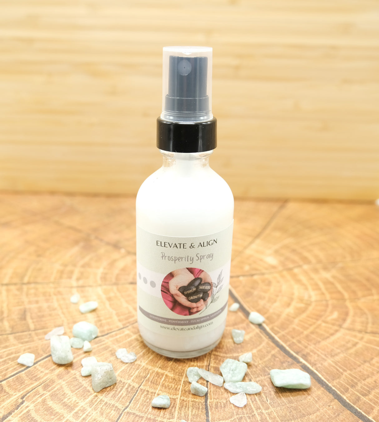 Prosperity Intention Crystal Perfume Spray | Ritual Spray | With Green Aventurine Crystals | Smudge Spray | Reiki Charged