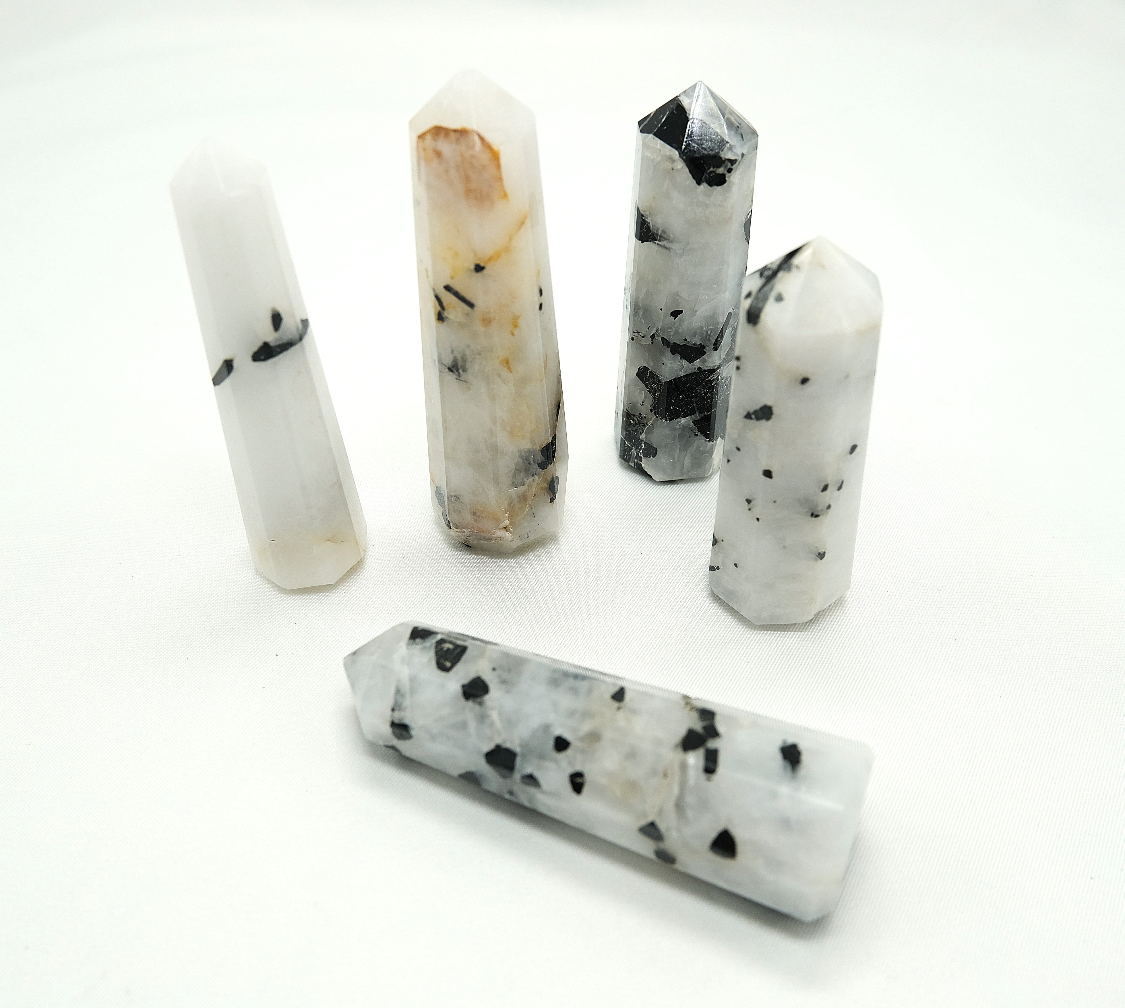 Black Tourmaline in Quartz Obelisk | Protection • Grounding • Energy Clearing • Amplification